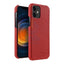 Melkco Back Snap Series Lai Chee Pattern Premium Leather Snap Cover Case - Apple iPhone 12 Pro Max / Red Accessories >