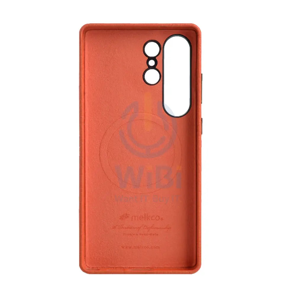 Melkco Origin Series Premium Leather Regal Snap MagSafe Cover - Samsung Galaxy S25 Ultra / Orange Accessories > Mobiles