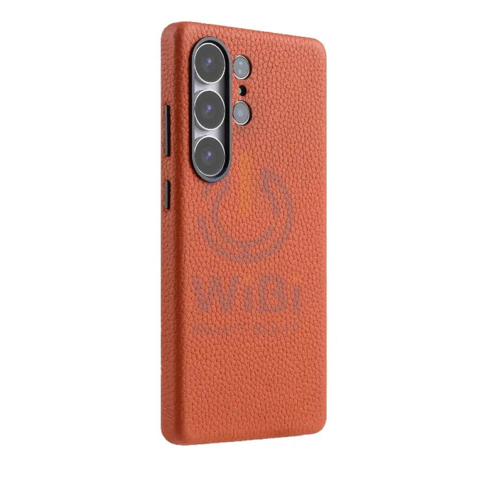 Melkco Origin Series Premium Leather Regal Snap MagSafe Cover - Samsung Galaxy S25 Ultra / Orange Accessories > Mobiles