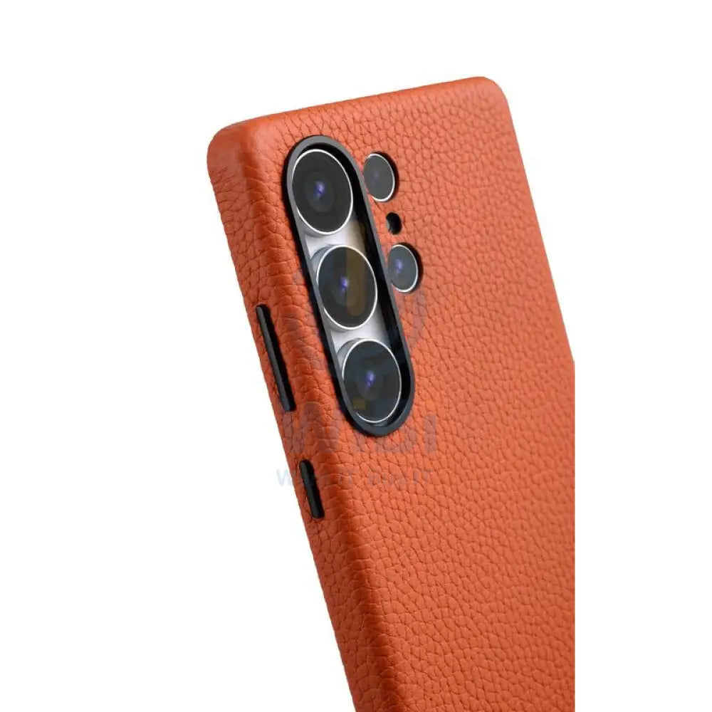 Melkco Origin Series Premium Leather Regal Snap MagSafe Cover - Samsung Galaxy S25 Ultra / Orange Accessories > Mobiles