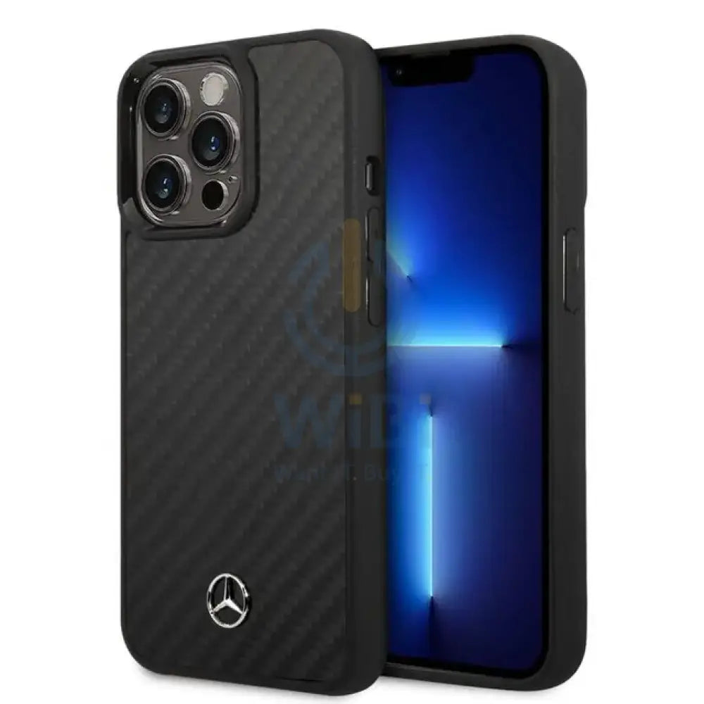 Mercedes-Benz iPhone 14 Pro Max Magsafe Compatibility Dynamic Real Carbon Fiber Case - Black Accessories > Mobiles &