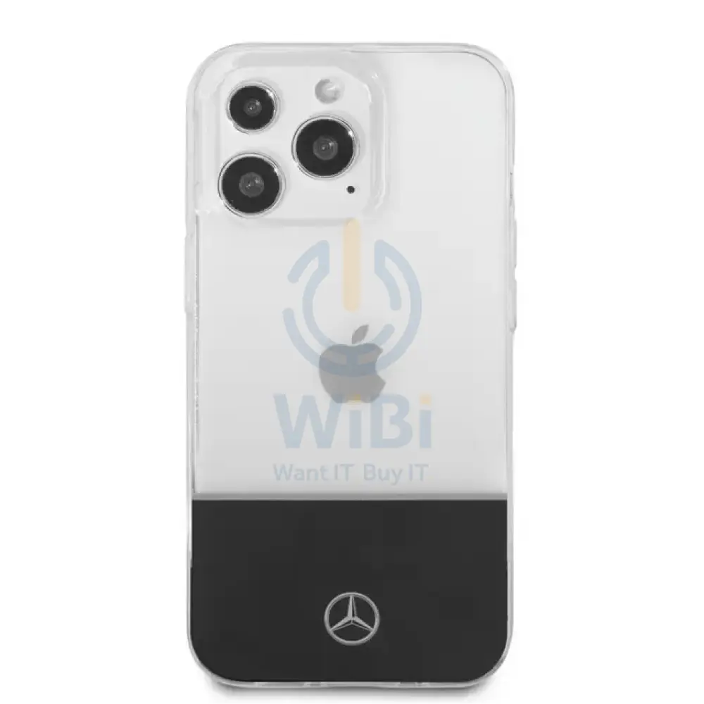 Mercedes-Benz iPhone 14 Pro PC/TPU Case with Silver Electroplated Middle Line - Transparent Accessories > Mobiles &