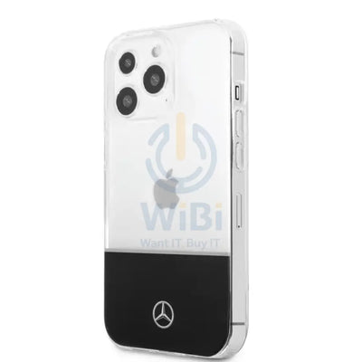 Mercedes-Benz iPhone 14 Pro PC/TPU Case with Silver Electroplated Middle Line - Transparent Accessories > Mobiles &