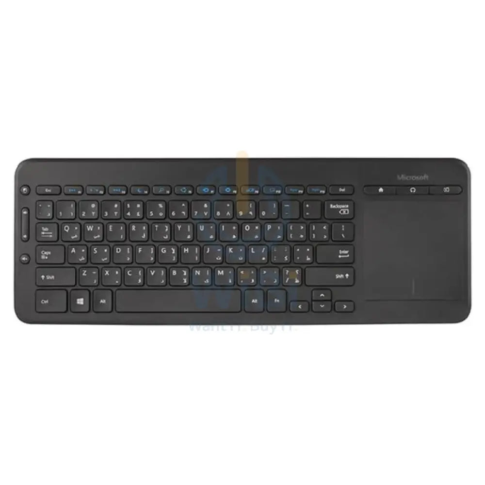 Microsoft Wireless AIO Media Keyboard - Wireless / Arabic/English / Black - Keyboard Accessories > Keyboard & Mouse