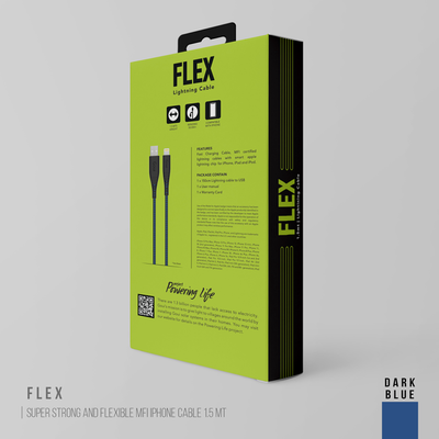 GOUI FLEX 8 PIN USB Cable - USB-A / Lightning / 1.5 Meter / Dark  Blue