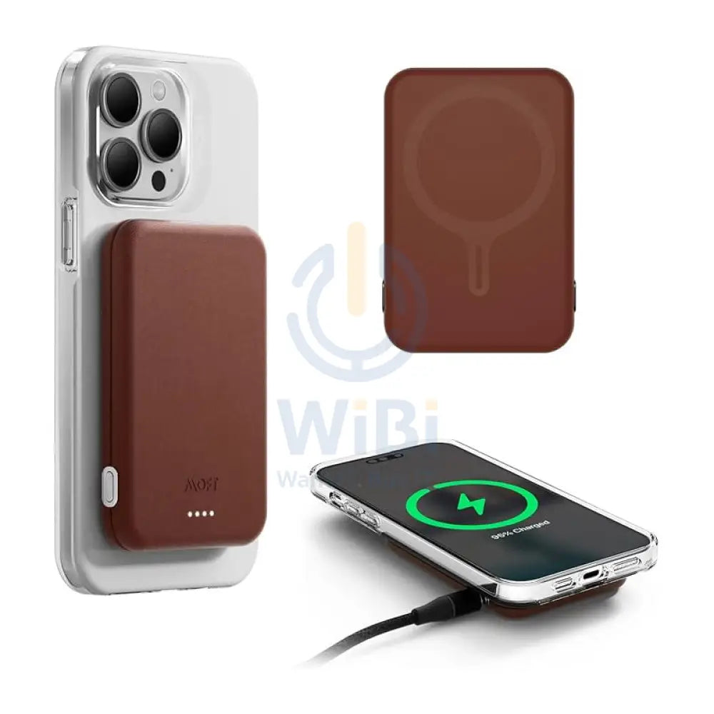 MOFT MagSafe Snap Battery Pack Magnetic Charging - Brown Accessories > Power Bank