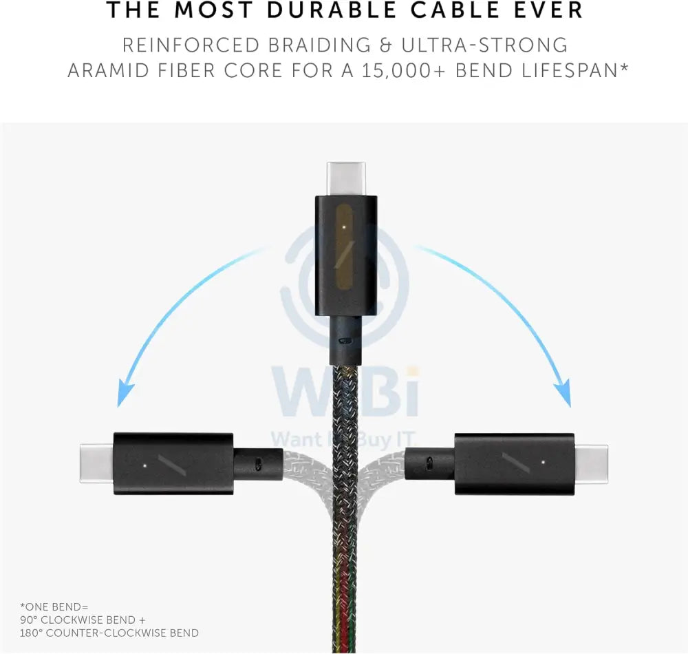 Native Union Belt Cable Pro 240W (USB-C to USB-C) - 2.4 Meter / Cosmos Accessories > Cables & Converters > Cables