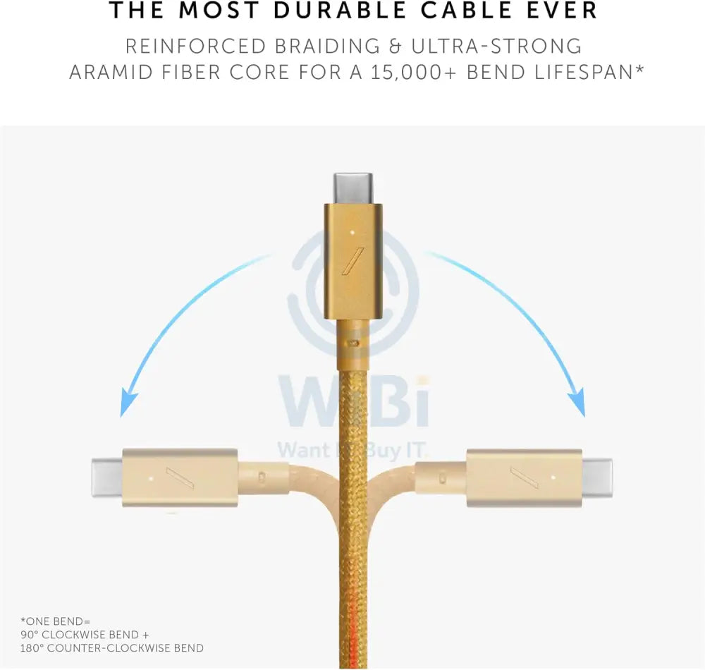 Native Union Belt Cable Pro 240W (USB-C to USB-C) - Kraft Accessories > Cables & Converters > Cables