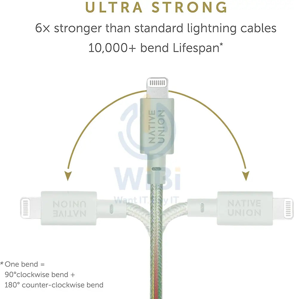 Native Union Belt Cable USB-C to Lightning 1.2M - Sage Accessories > Cables & Converters > Cables
