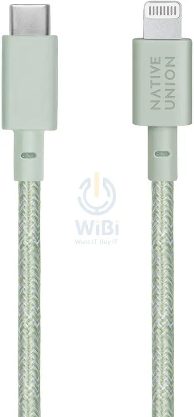 Native Union Belt Cable USB-C to Lightning 1.2M - Sage Accessories > Cables & Converters > Cables