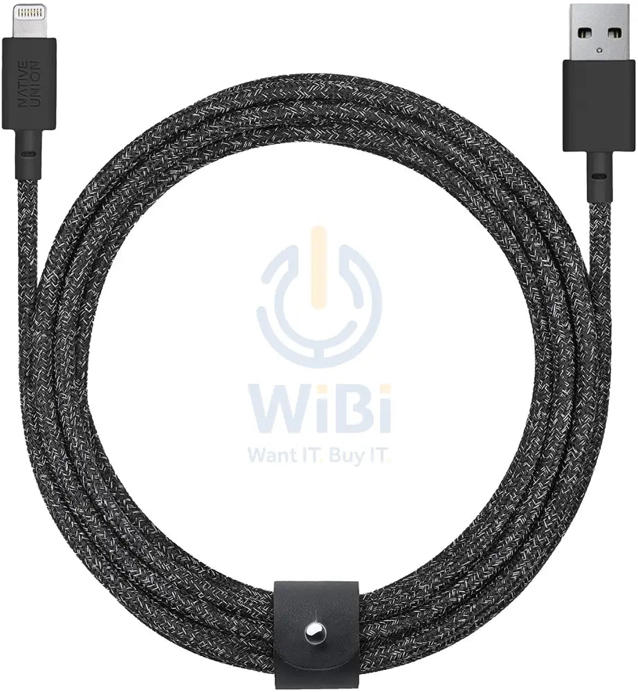 Native Union Belt Cable XL - USB A to Lightning 3M - Cosmos Black Accessories > Cables & Converters > Cables