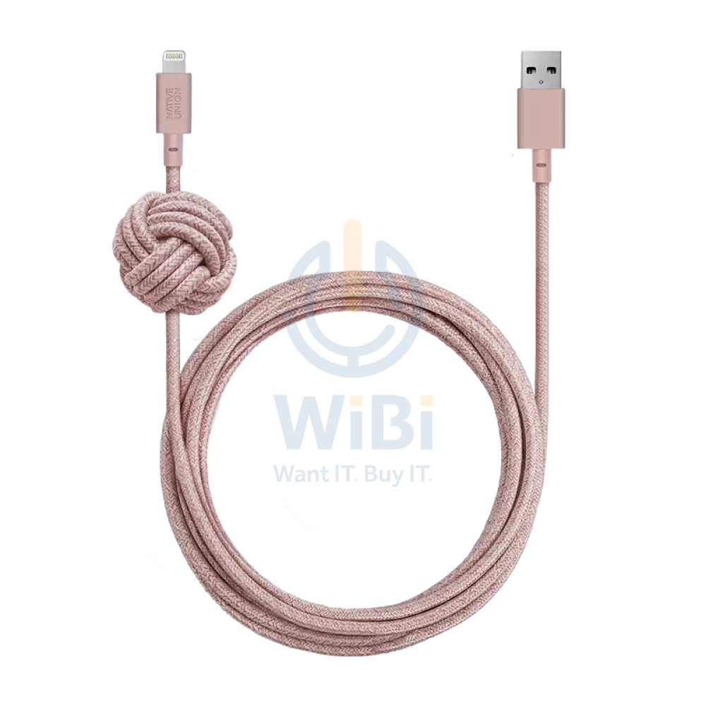Native Union Night Cable - USB A to Lightning - 3M - Rose Accessories > Cables & Converters > Cables