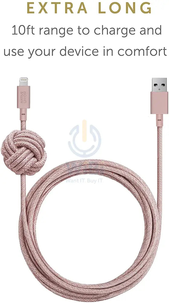 Native Union Night Cable - USB A to Lightning - 3M - Rose Accessories > Cables & Converters > Cables