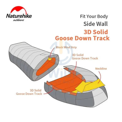 Naturehike Arxtic Colding Series Mummy Goosedown Sleeping Bag - Silver Outdoor & Travel > Bags