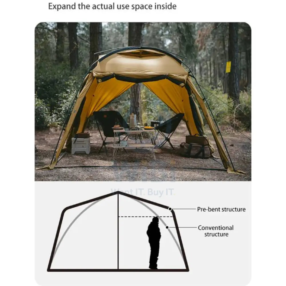 Naturehike Dune 7.6 One Bedroom & One Room Tent - Earthy Yellow Outdoor & Travel > Tents