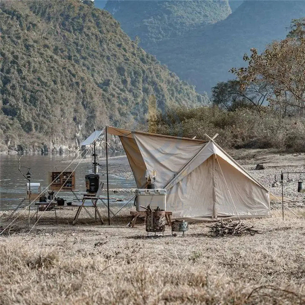 Naturehike Extend 4.8 Cotton Eaves Tower Tent Quicksand - Gold Outdoor & Travel > Tents