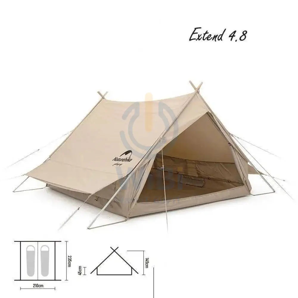Naturehike Extend 4.8 Cotton Eaves Tower Tent Quicksand - Gold Outdoor & Travel > Tents