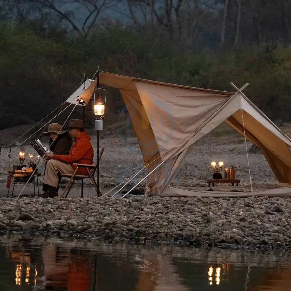 Naturehike Extend 4.8 Cotton Eaves Tower Tent Quicksand - Gold Outdoor & Travel > Tents