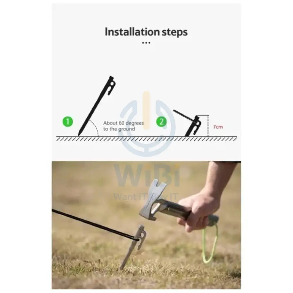 Naturehike Large stainless steel tent peg - 20cm / Silver Outdoor & Travel > Tents