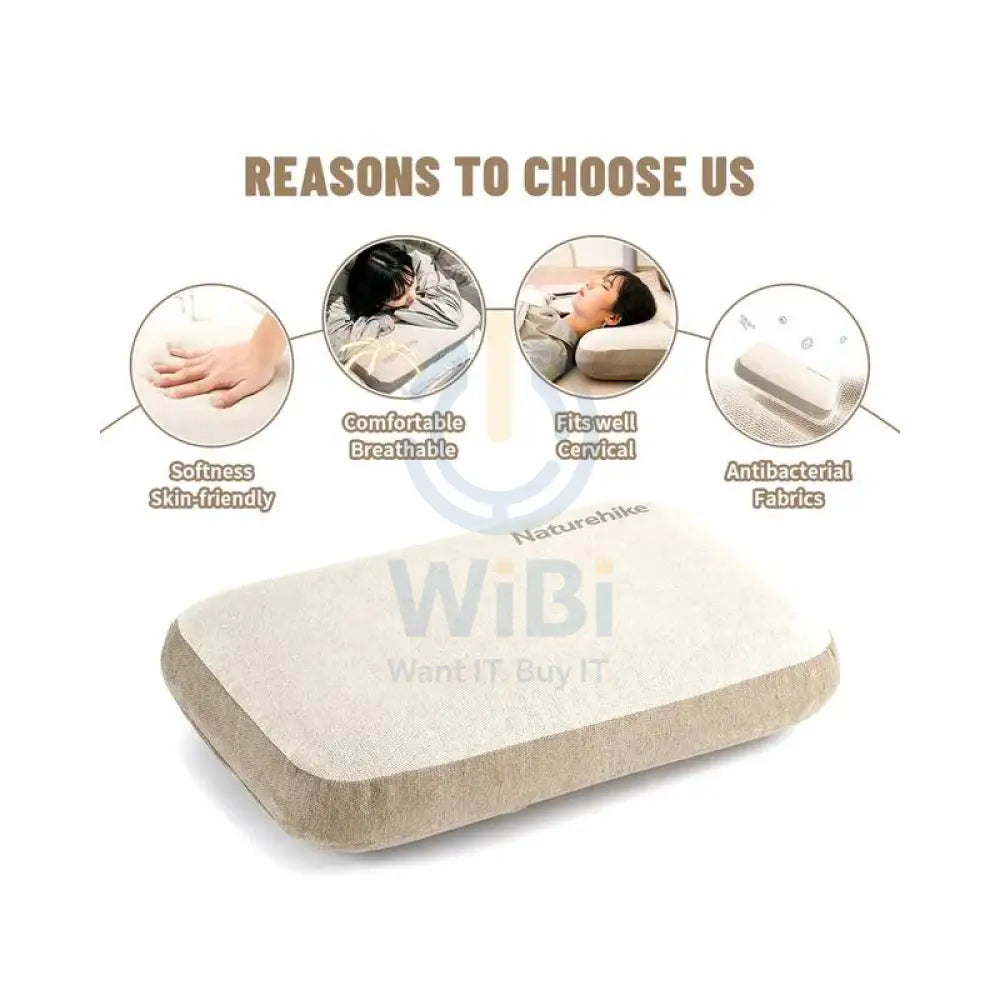 Naturehike Memory Foam Comfort Square Pillow - Khaki Outdoor & Travel > Pillows