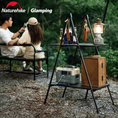 Naturehike Mountain-shaped Double Storage Rack - Black Outdoor & Travel