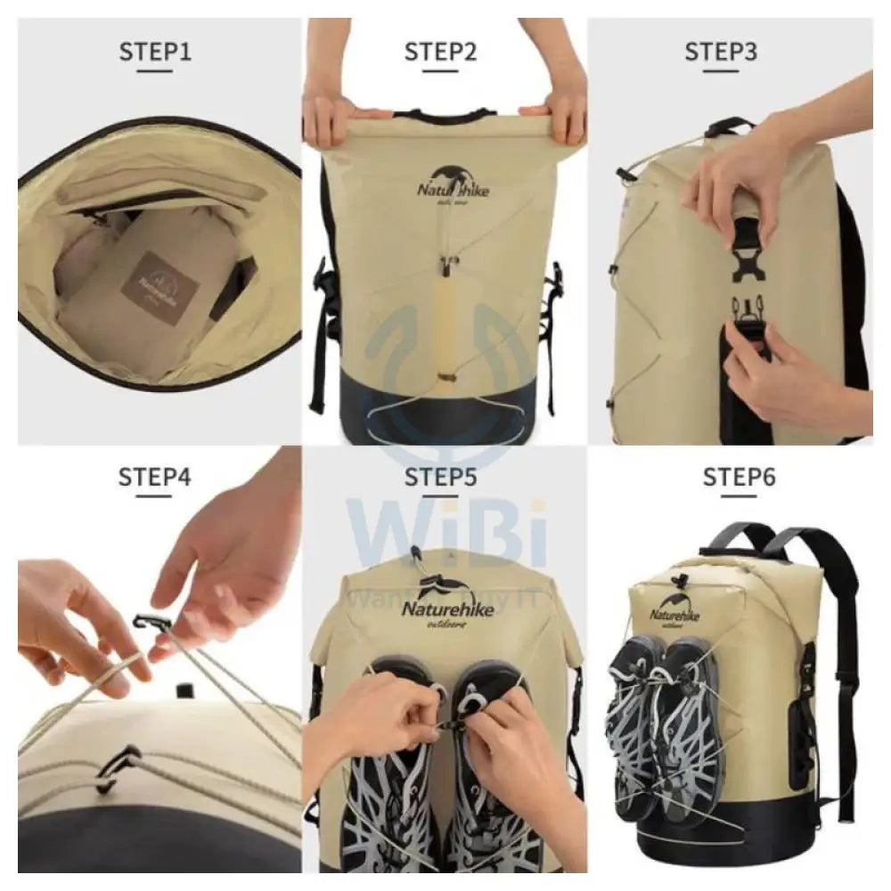 Naturehike TB03-shimmer-TPU Wet And Dry Separation Waterproof Bag - 20L / Khaki Outdoor & Travel > Bags