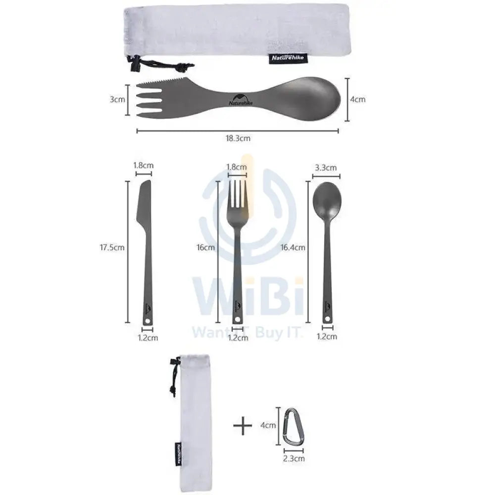 Naturehike TZD11 titanium Cutlery Set - Titanium Outdoor & Travel