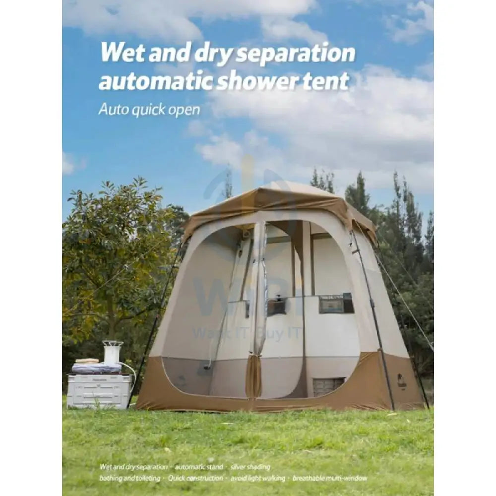 Naturehike Wet and dry separation shower tent - Brown Outdoor & Travel > Tents