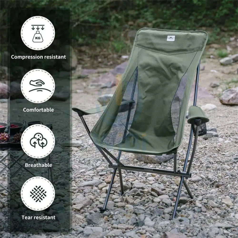 Naturehike YL06 Plus High Back Armchair - Jungle Green Outdoor & Travel