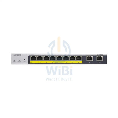 Netgear GS110TP - 8-Ports Gigabit Ethernet / 2-Ports(Uplink) / PoE + / Managed / Gigabit / Desktop - Switch Networking