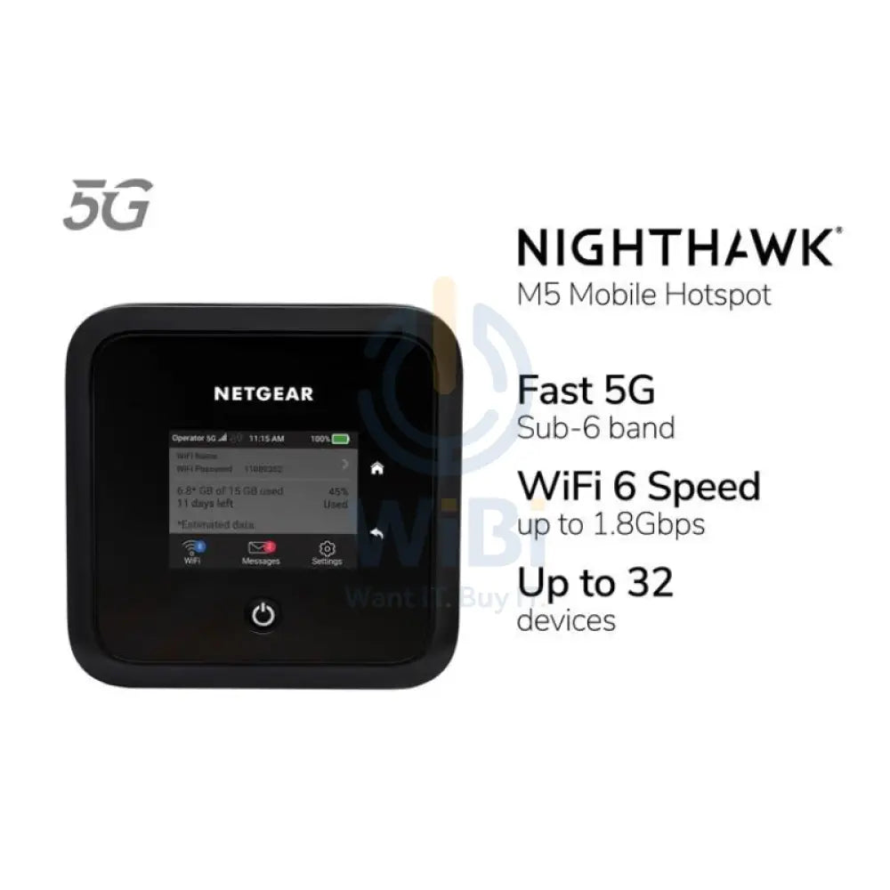 NETGEAR (MR5200) Nighthawk M5 WiFi 6 Mobile Router - 5G / 5GHz(1.2Gbps) / USB-C / LAN - Unlocked Networking Products >