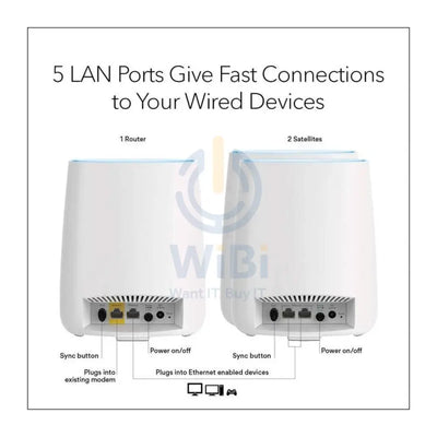 Netgear RBK23 Orbi Tri-band Mesh WiFi System - 2.2 Gbps / LAN / WAN - Pack of 3