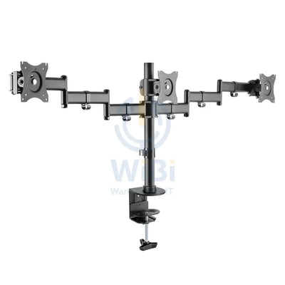 Newstar Triple Monitor Arm Desk Mount Table Stand - Up to 3 Monitors / Up to 13’’ - 27’’ Screen Size / Matte Black