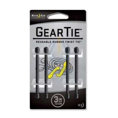 NiteIze Gear Tie® Reusable Rubber Twist Tie 3 in. - 4 Pack - Black Accessories > Other Accessories