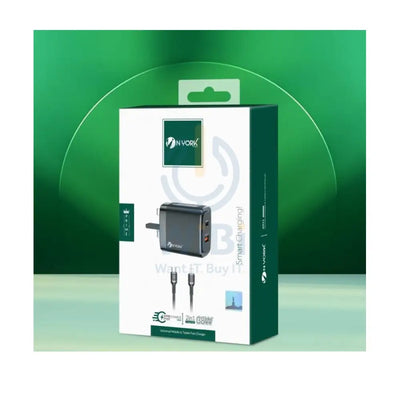 NYORK Adaptor with Type-C to Lightning Cable 2in1 Charge Suite - 38W / Black Accessories > Power Adapters > Offer Zone