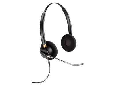 HP HP Poly EncorePro 520V Binaural Headset VoiceTube +Quick Disconnect - On-Ear / Black