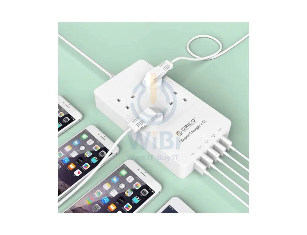 ORICO 4 AC Outlets and 5 USB Charger Surge Protector - White Accessories > Power > Power Protection > Surge Protector