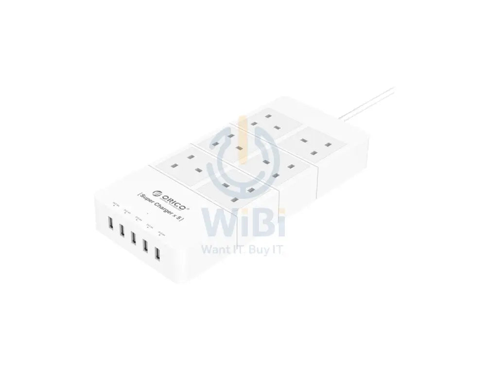 ORICO 6 Ac Outlet Surge Protector With 5 USB Charging Port - White Accessories > Power > Power Protection > Surge