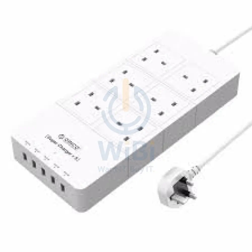 ORICO 6 Ac Outlet Surge Protector With 5 USB Charging Port - White Accessories > Power > Power Protection > Surge
