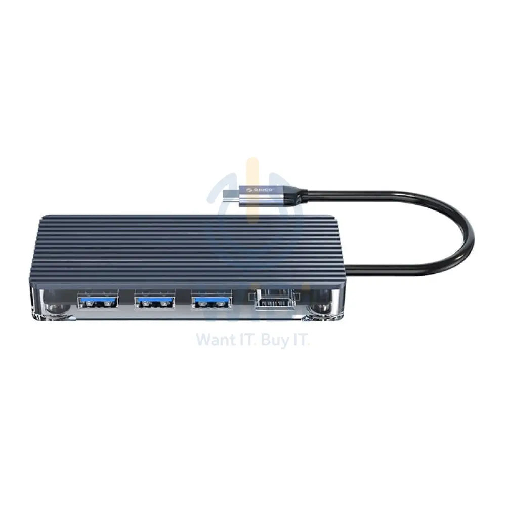 ORICO 6 Port Type-C Transparent Hub – USB / HDMI / RJ45 - Grey Accessories > Cables & Converters > Cables