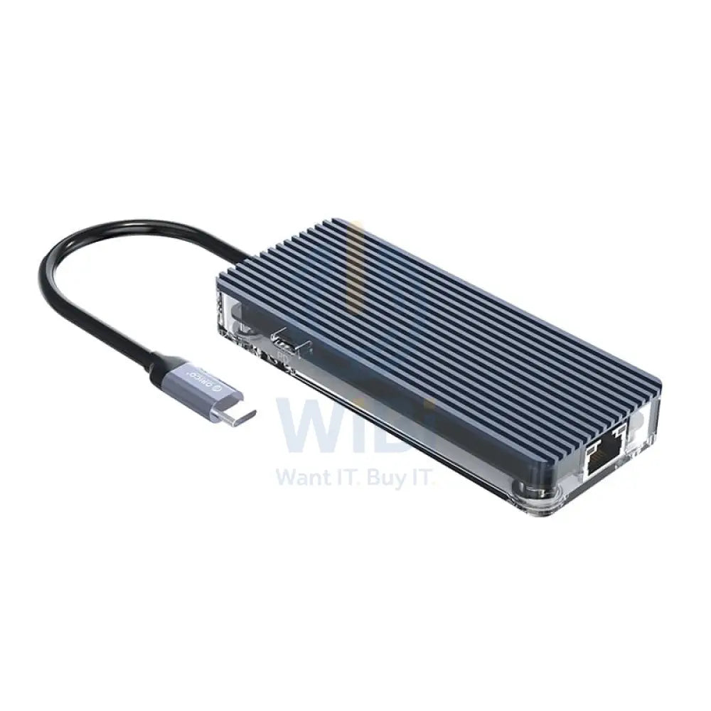 ORICO 6 Port Type-C Transparent Hub – USB / HDMI / RJ45 - Grey Accessories > Cables & Converters > Cables