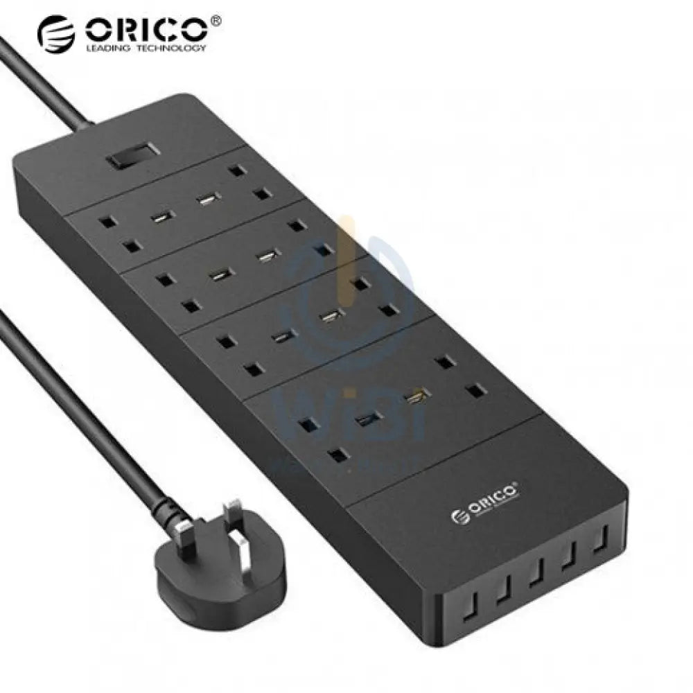 ORICO 8 Ac Outlets 5 USB Ports Surge Protector & USB Charger - Black Accessories > Power > Power Protection > Surge