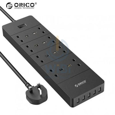 ORICO 8 Ac Outlets 5 USB Ports Surge Protector & USB Charger - Black Accessories > Power > Power Protection > Surge