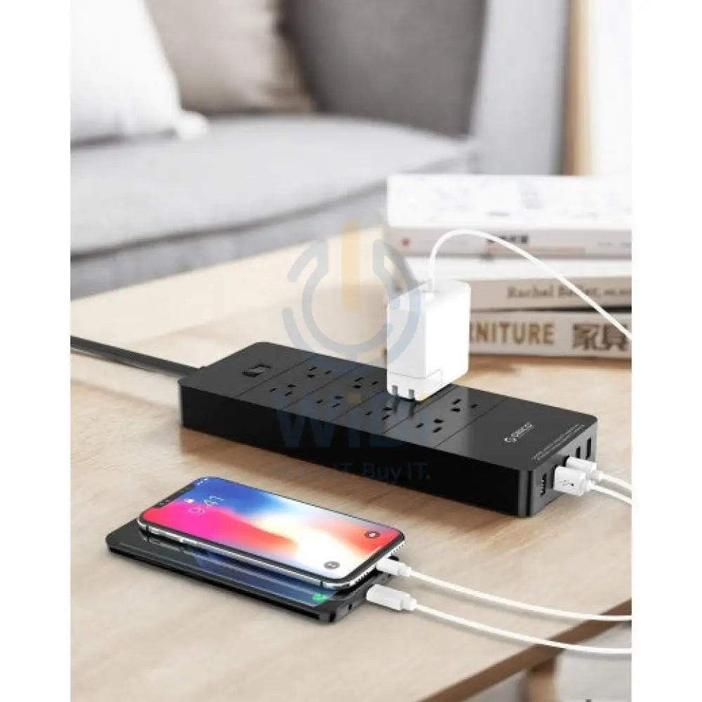ORICO 8 Ac Outlets 5 USB Ports Surge Protector & USB Charger - Black Accessories > Power > Power Protection > Surge