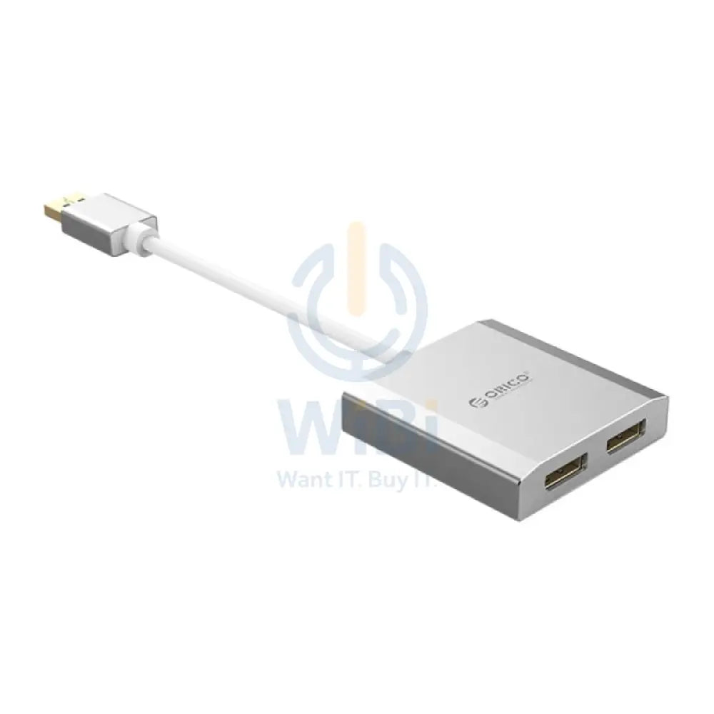 ORICO DP TO DUAL DP 4K - 15cm / Dispalyport / USB - Silver Accessories > Other Peripherals