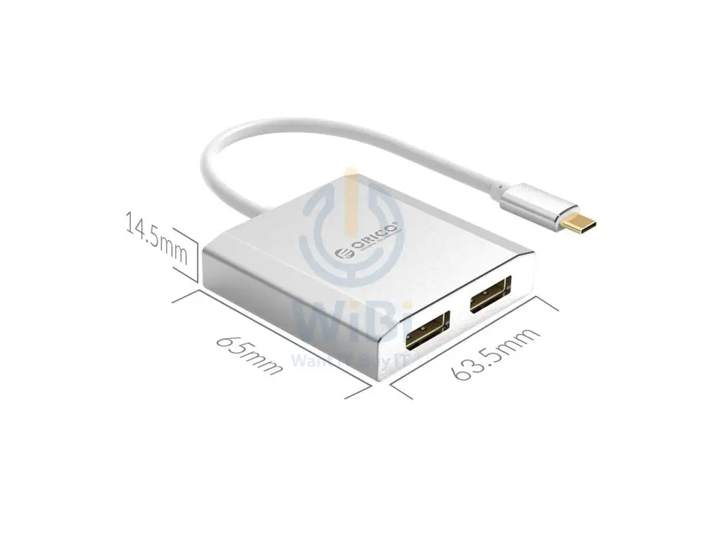 ORICO Type-C to Dual Display Port Adapter - Silver Accessories > Other Peripherals