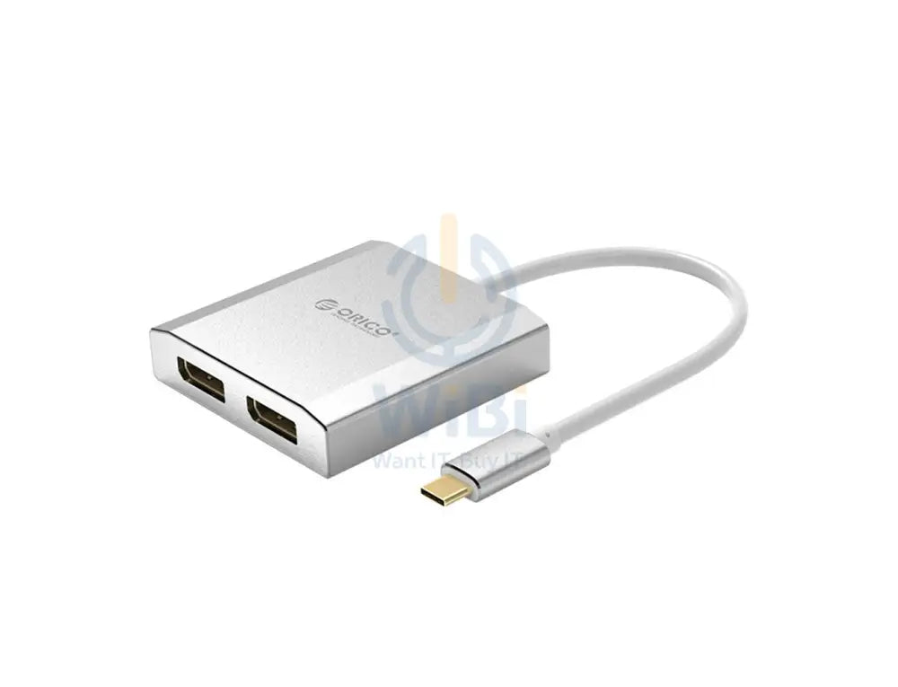 ORICO Type-C to Dual Display Port Adapter - Silver Accessories > Other Peripherals