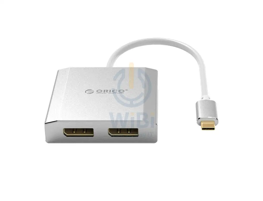 ORICO Type-C to Dual Display Port Adapter - Silver Accessories > Other Peripherals