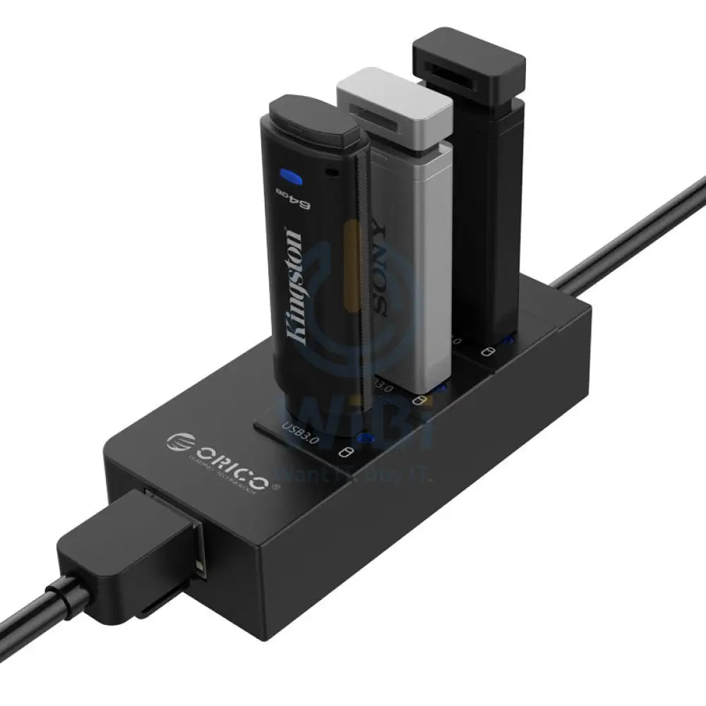 ORICO USB HUB - USB3.0 3-Port / LAN / Black Accessories > USB Hub