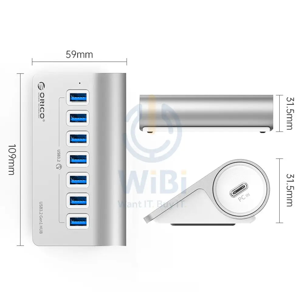 ORICO USB HUB - USB3.2 Gen1 7-Port / 10Gbps Accessories > USB Hub